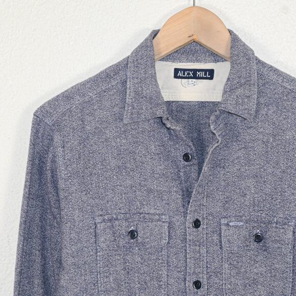 ALEX MILL Men's Caden Roadhouse Button up Shirt Navy Size Small - Picture 4 of 6